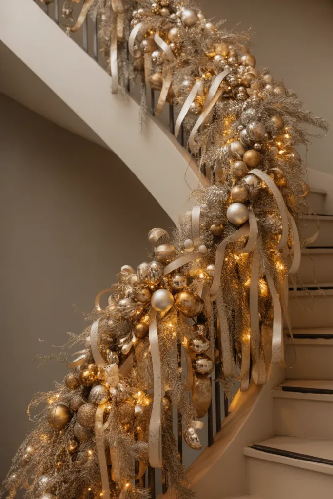 21 Christmas Staircase Decorating Ideas That Wow 17 16 90
