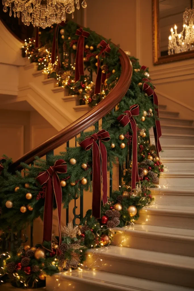 21 Christmas Staircase Decorating Ideas That Wow 22 21 80