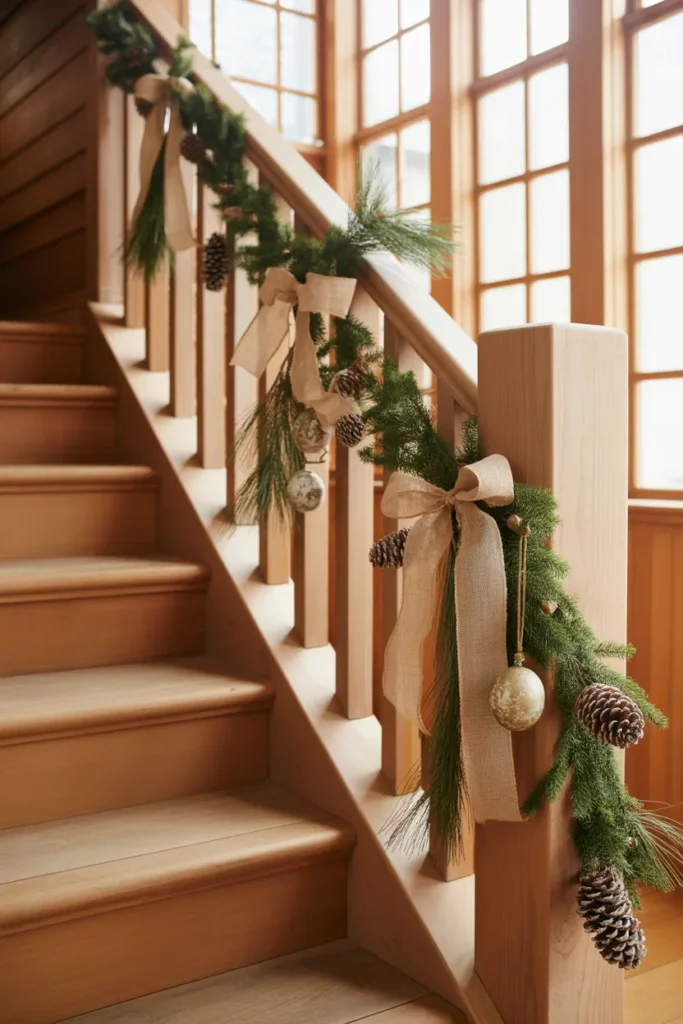 21 Christmas Staircase Decorating Ideas That Wow 4 3 91