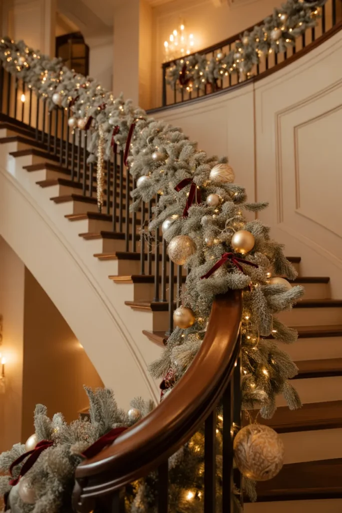21 Christmas Staircase Decorating Ideas That Wow 5 4 91