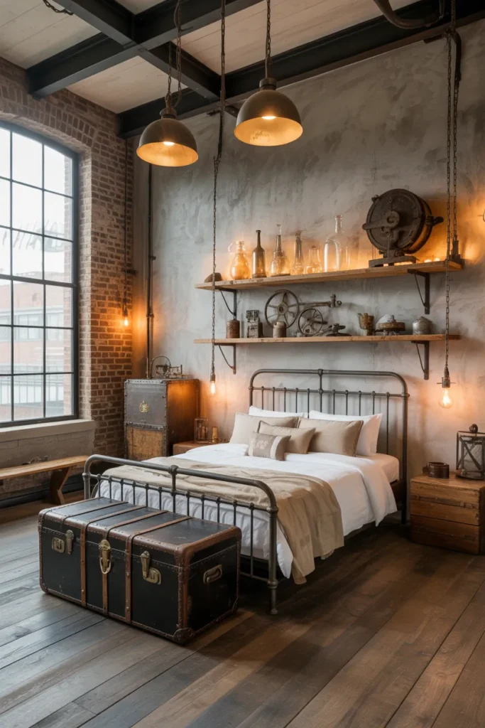 25 Industrial Chic Loft Bedroom Design Ideas 9 8 87