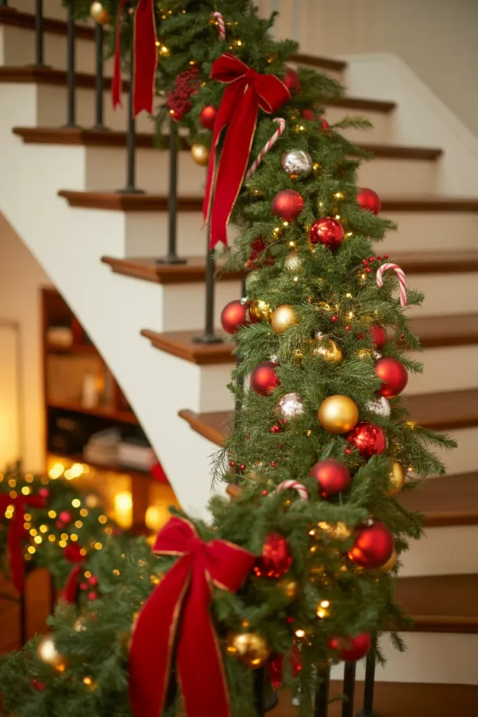 21 Christmas Staircase Decorating Ideas That Wow 9 8 92