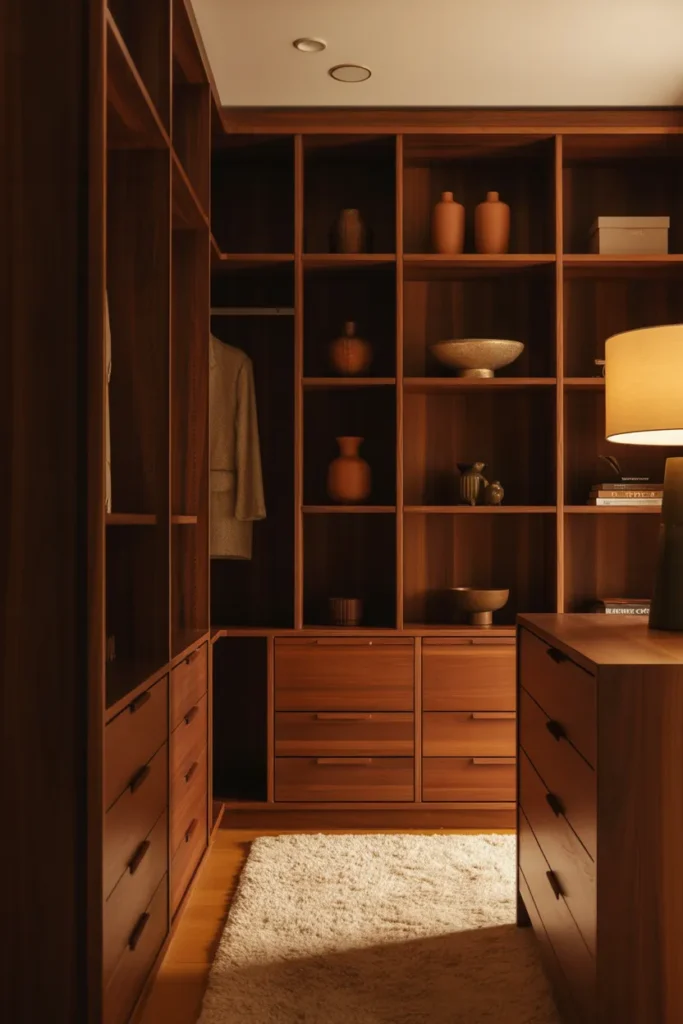 24 Warm Mid Century Modern Walk-In Wardrobe Ideas 16 15 55