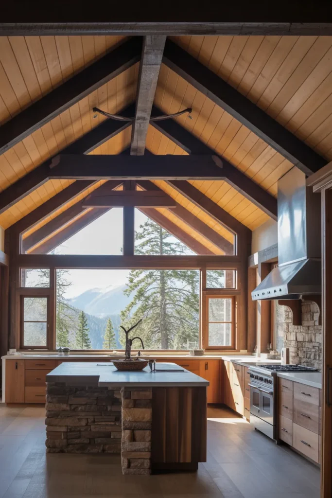 22 Mountain Kitchen Ideas with Rustic Modern Style 19 18 2