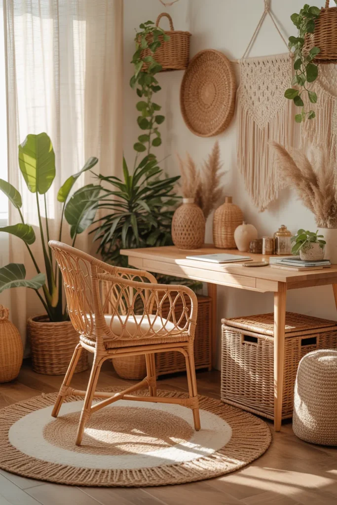 21 Ibiza Style Boho Office Ideas for Remote Work 3 2 62