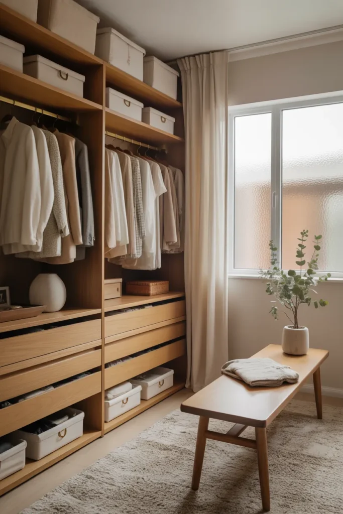 24 Warm Mid Century Modern Walk-In Wardrobe Ideas 24 23 30