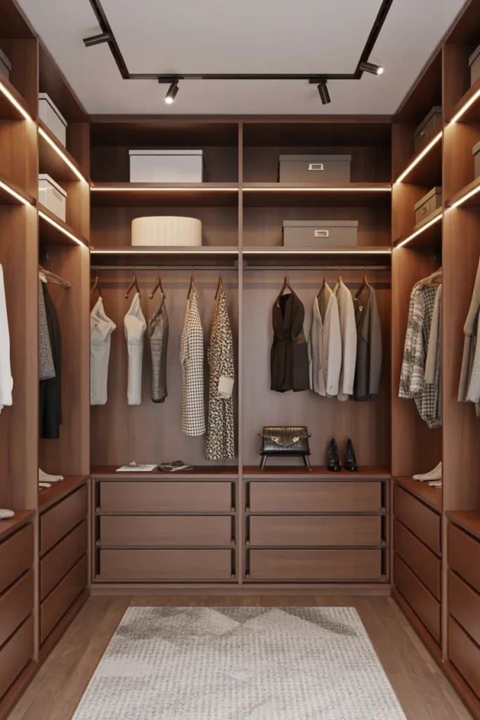 24 Warm Mid Century Modern Walk-In Wardrobe Ideas 25 24 25