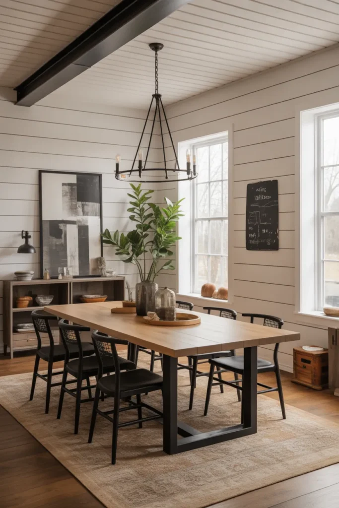 24 Modern Farmhouse Dining Room Ideas to Love 4 3 37