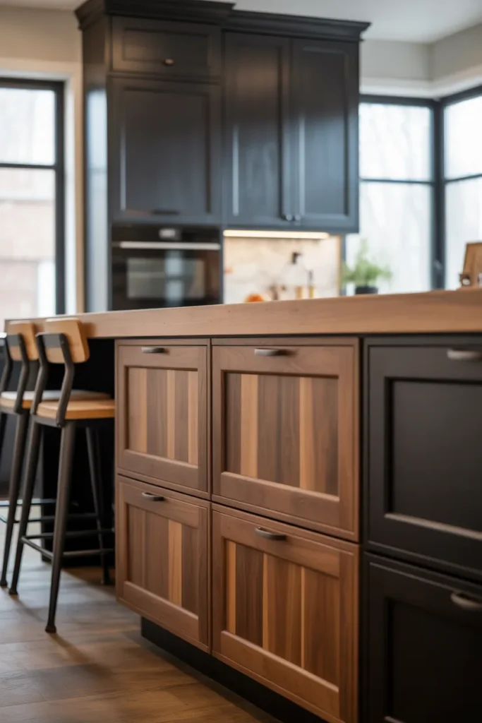 24 Black Kitchen Cabinet Ideas for a Sleek Look 6 5 3