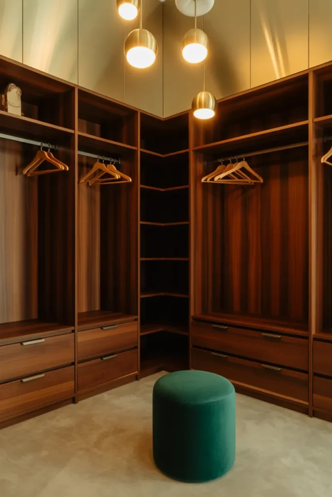 24 Warm Mid Century Modern Walk-In Wardrobe Ideas 7 6 55