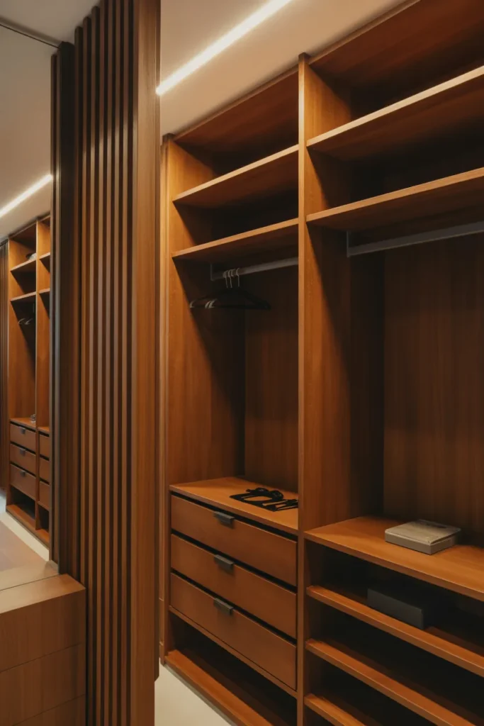 24 Warm Mid Century Modern Walk-In Wardrobe Ideas 8 7 55
