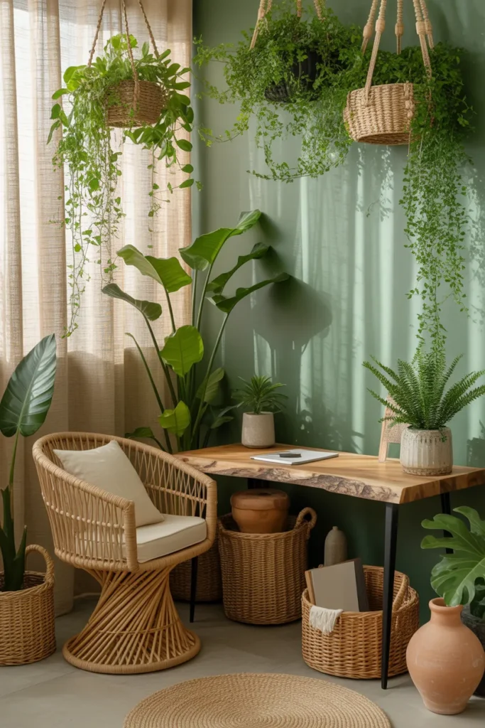 21 Ibiza Style Boho Office Ideas for Remote Work 8 7 62