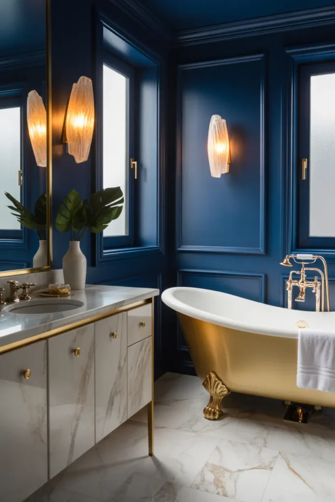 22 Navy Blue Summer Bathroom Ideas for 2026 9 8 52