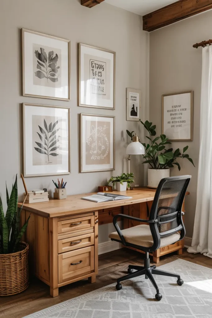 farmhouse office featuring gallery wall 7epKlf9dRCuToxc49foXpA 5FP5vCR4QAe67WmdoozHfw