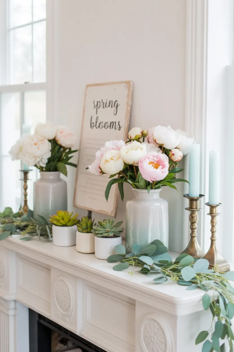 Spring Mantel Decor