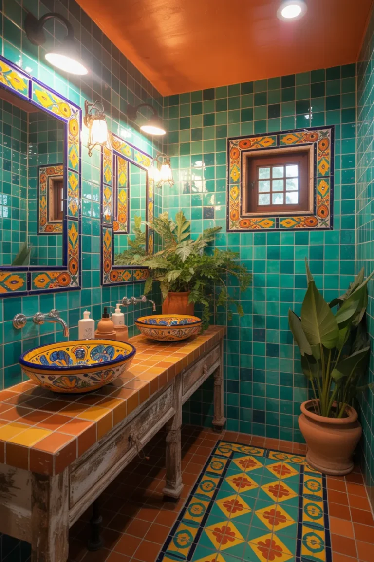 Vibrant Mexican Bathroom