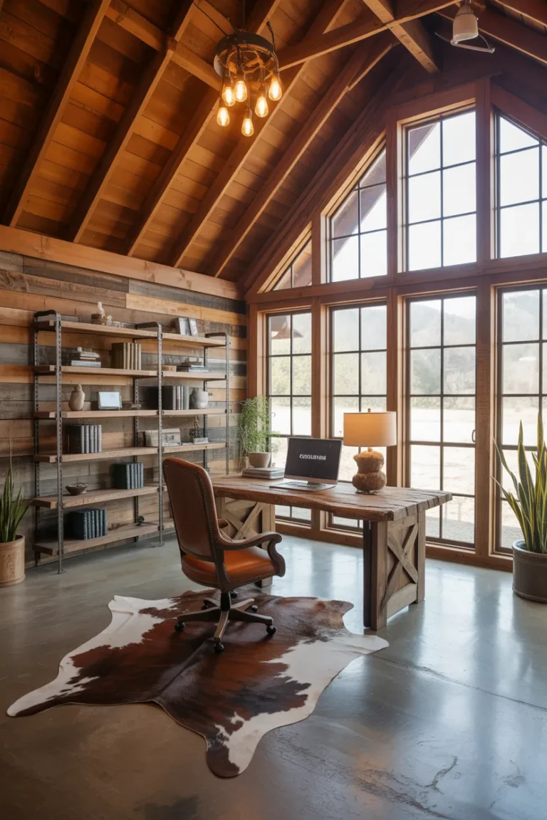 Rustic Barndominium Office