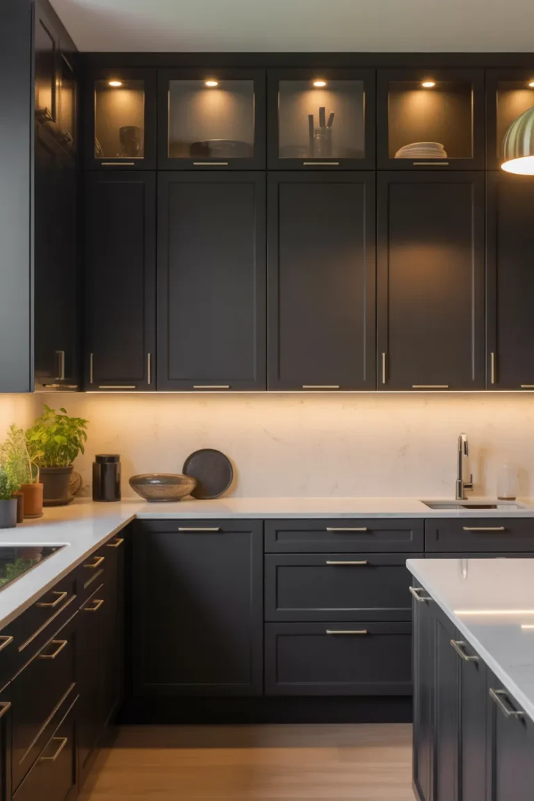 Black Kitchen Cabinet