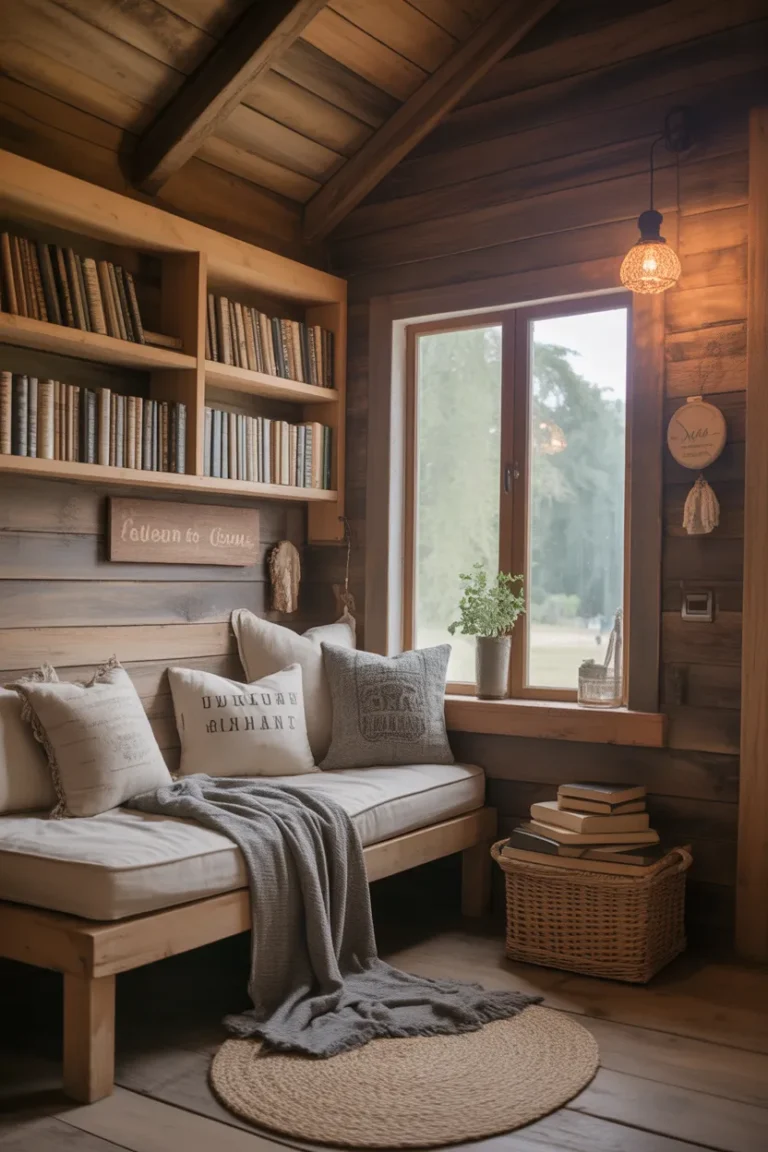 Cozy Rustic Reading Nook