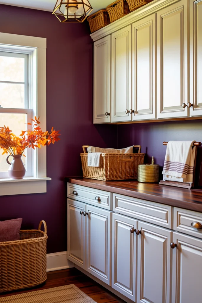 a small laundry room painted plum purple 9JHAO0qkUaa2A0fowJFnXQ QxK xlCaQXGX4h57cCSiCQ cover