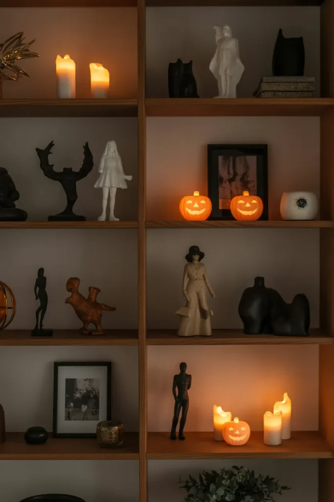 Deco Halloween Shelf Styling