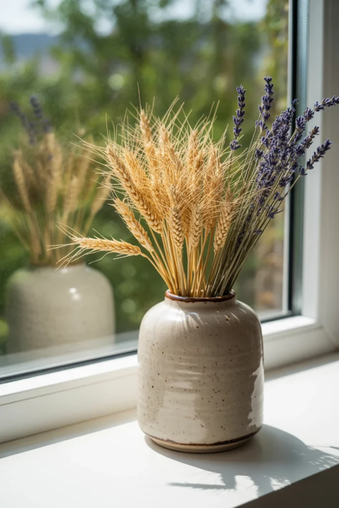 Fall Vase Arrangements with Wheat Stems