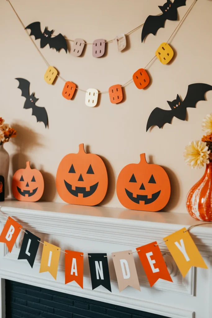 Cute Halloween Decorations Mantel for Kids