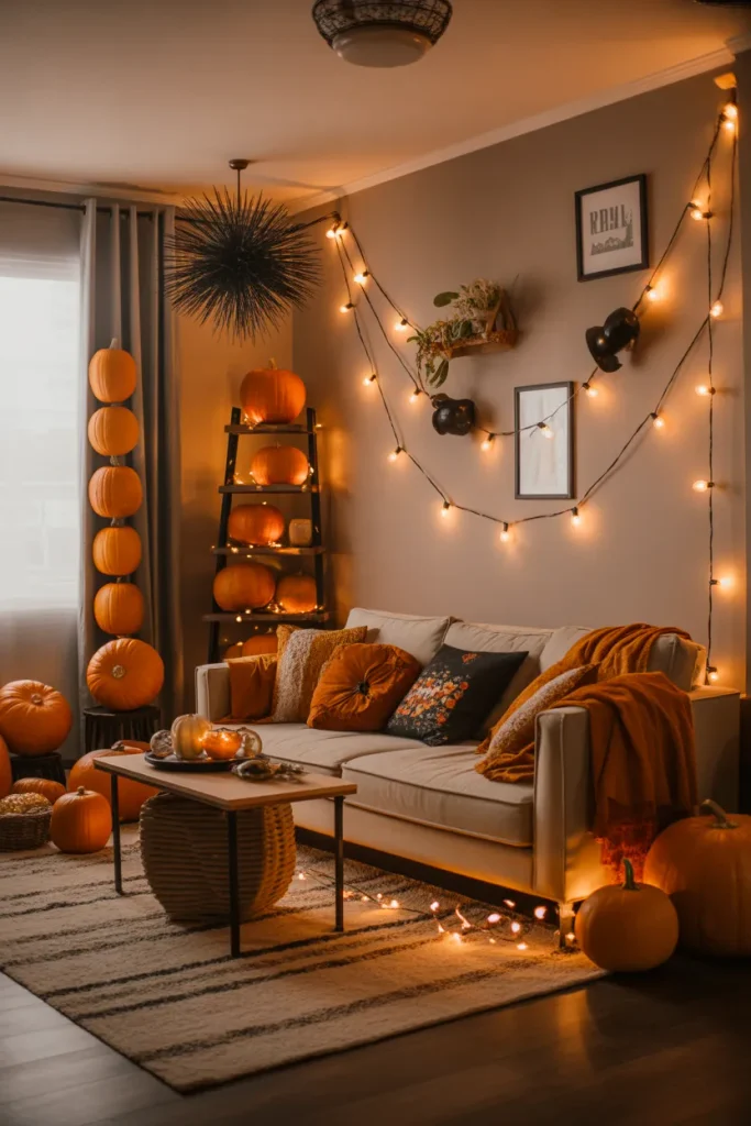 Full Halloween Living Room Makeover