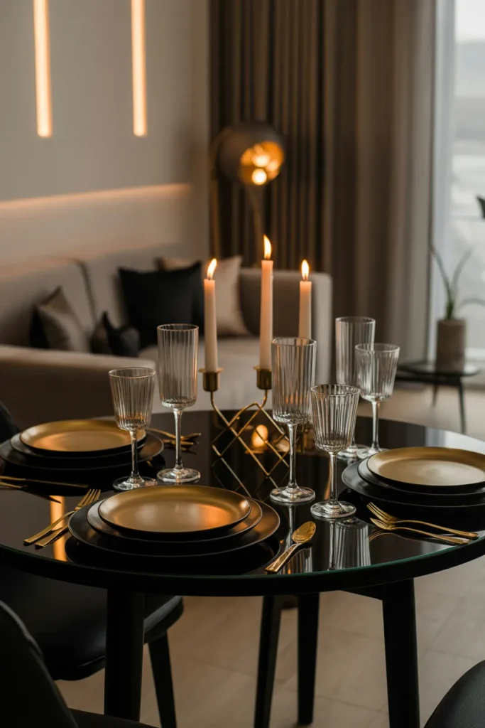 Elegant Halloween Dinner Setup