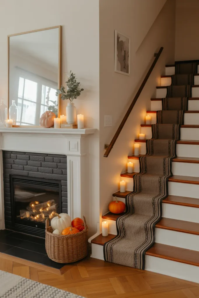 Halloween Mantel Meets Staircase Styling