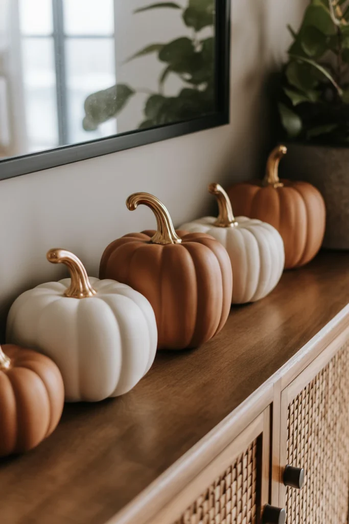 Ceramic Pumpkin Display for the Entryway Console