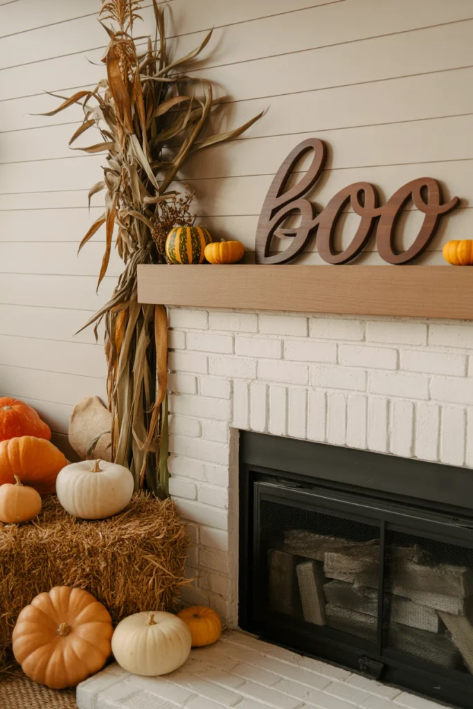Farmhouse Halloween Mantel