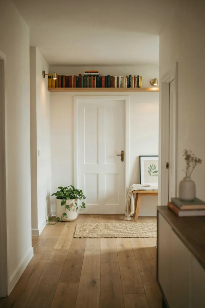 24 Bookshelf Ideas for Small Spaces That Wow 7 Above-Door Book Ledge