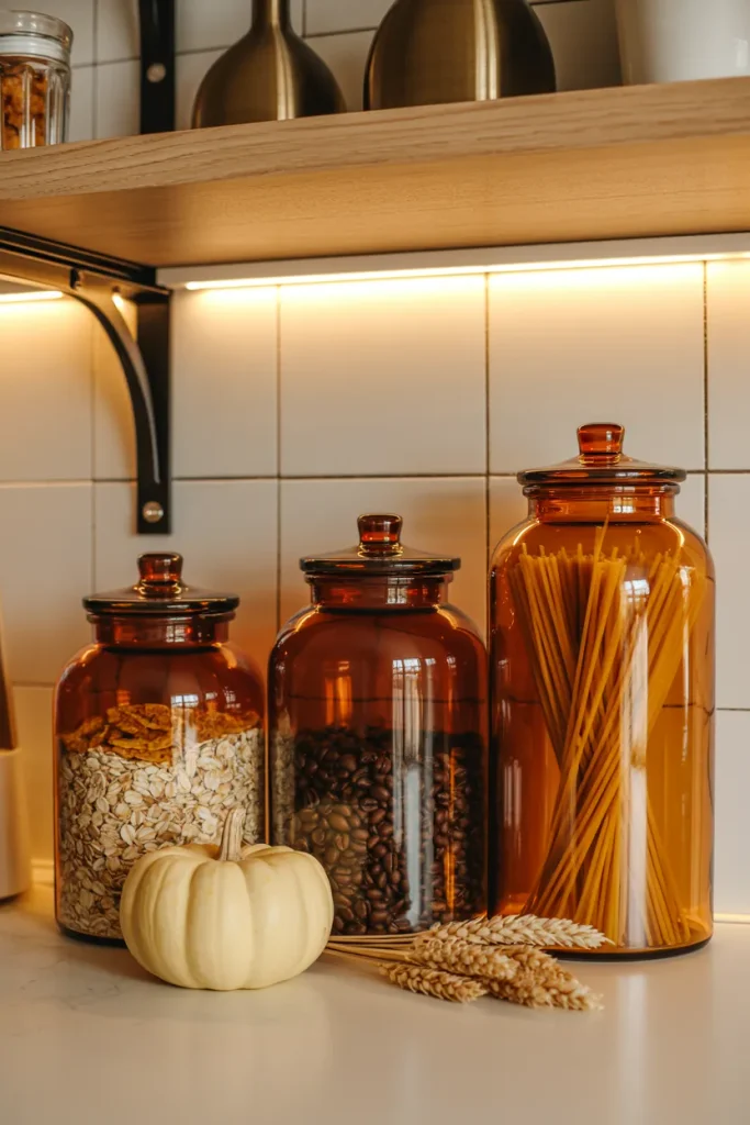 Amber Glass Jars