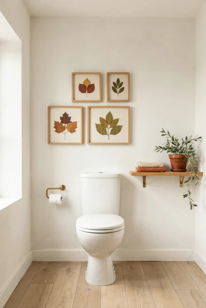 20 Fall Bathroom Decor Ideas for a Cozy Autumn Glow 6 Autumn Leaf Wall Art
