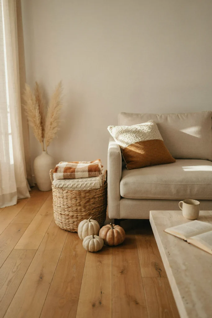 20 Budget-Friendly Fall Decorations for a Luxe Look 11 Basket-Filled Blankets