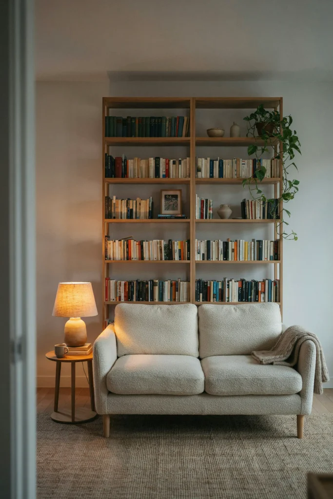 24 Bookshelf Ideas for Small Spaces That Wow 9 Behind-Sofa Bookcase