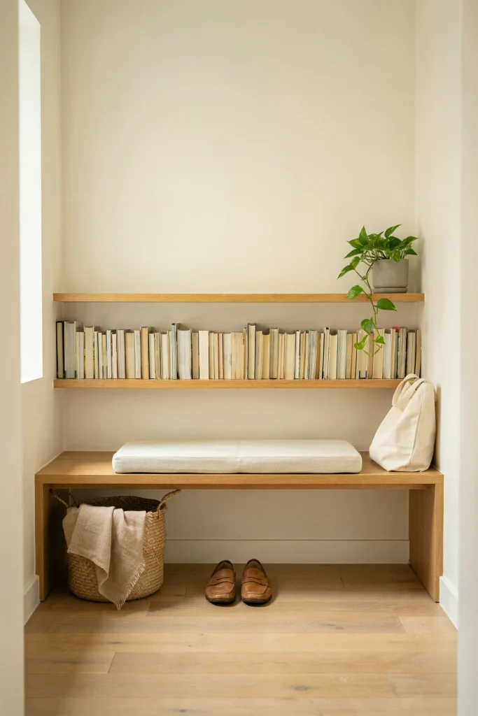 24 Bookshelf Ideas for Small Spaces That Wow 25 Bench-Top Bookcase