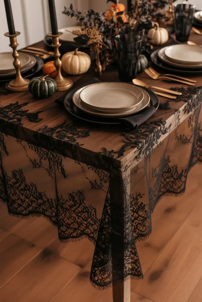 Black Lace Tablecloth