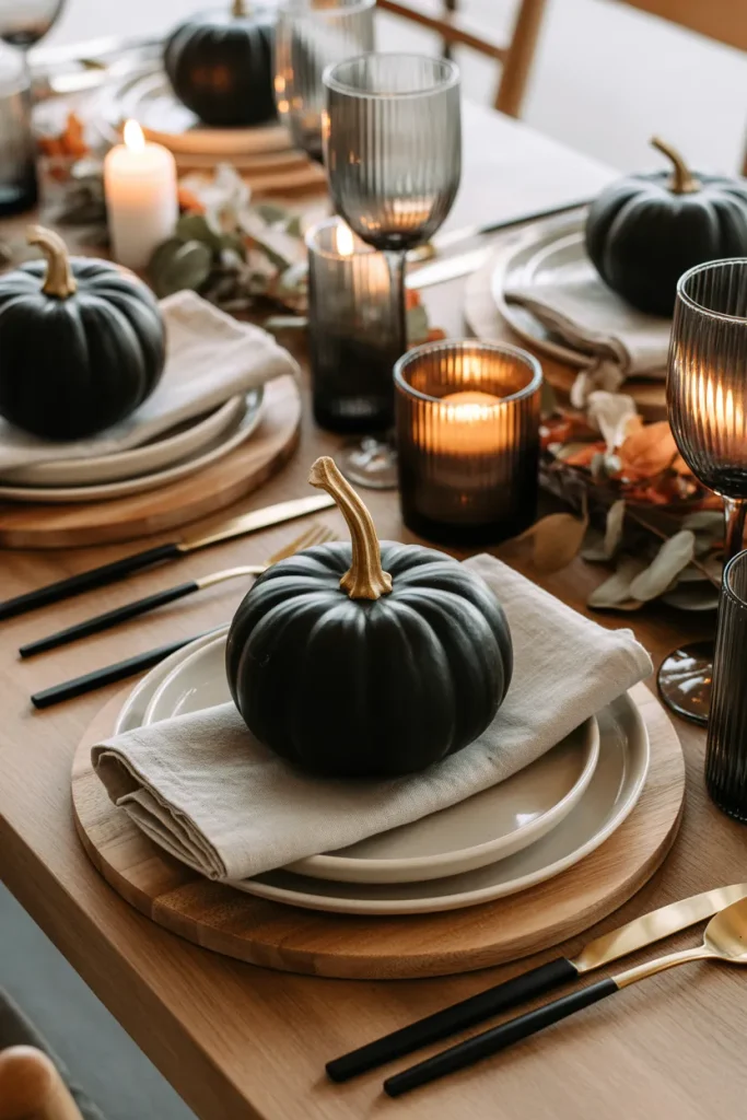 Black Pumpkin Place Settings