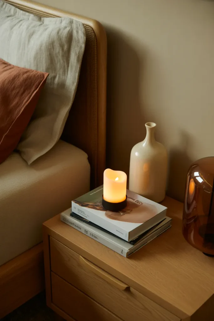 Candlelit Bedside Styling