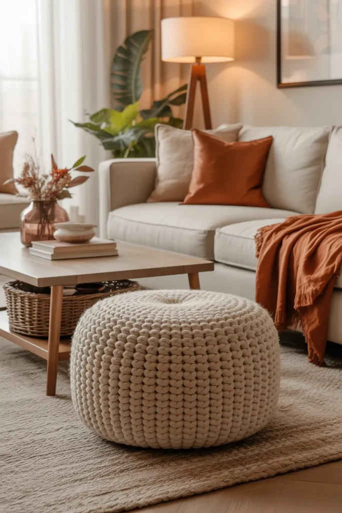 Chunky Knit Ottomans