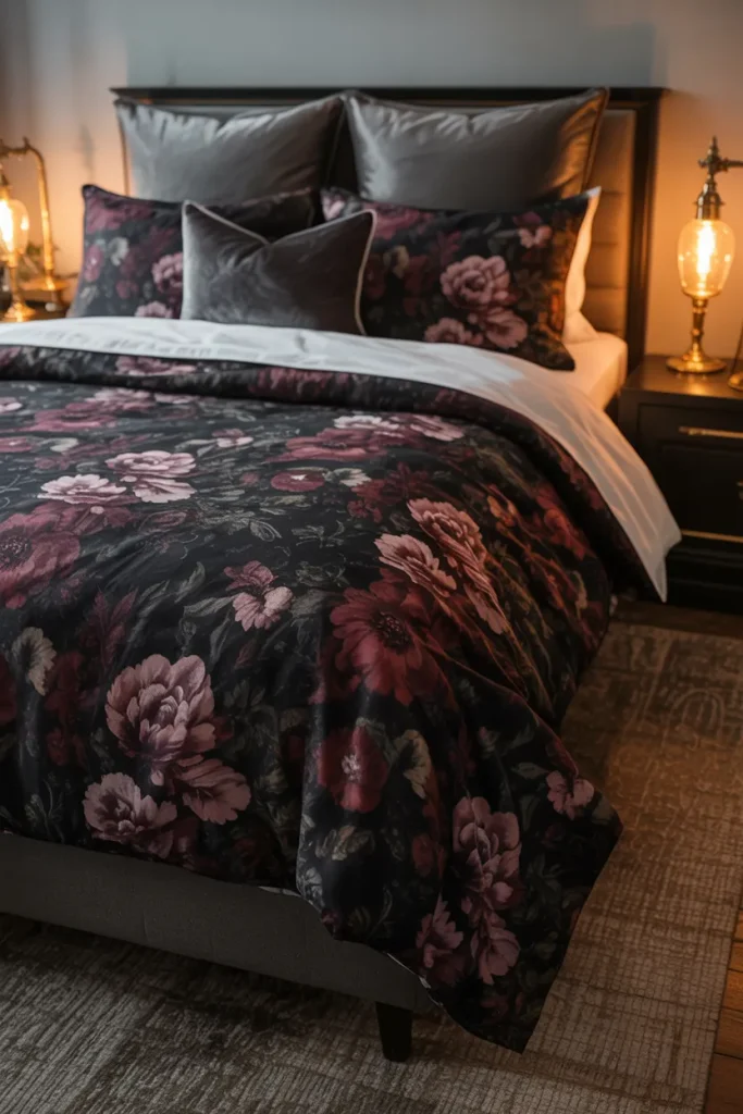 Dark Floral Bedding