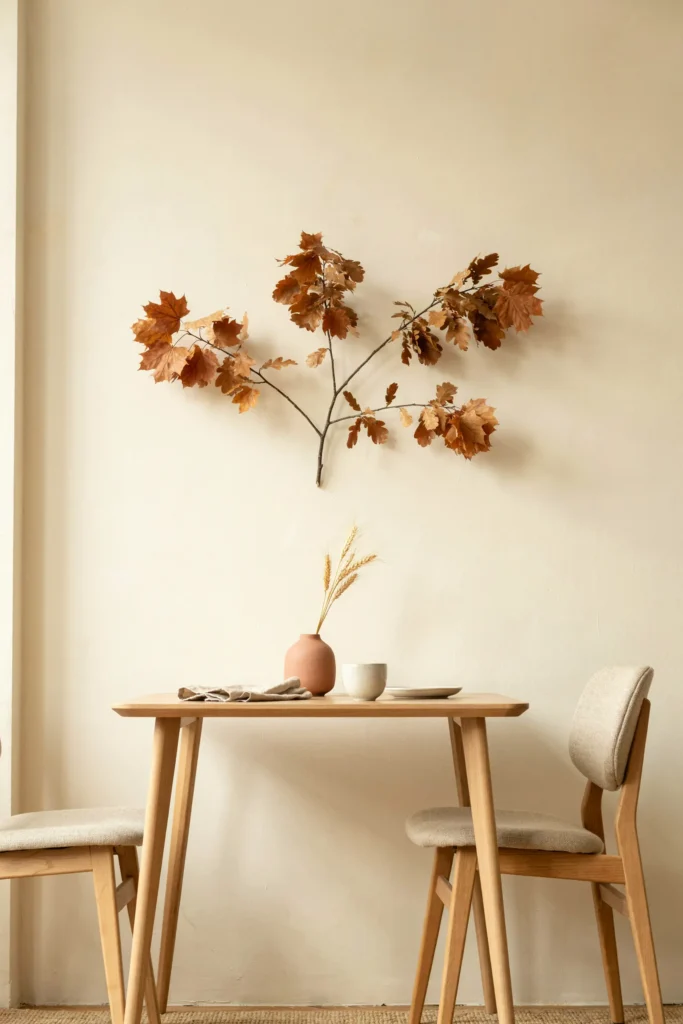 21 Fall Decorating Ideas for Small Homes That Wow Now 8 Dried Leaf Wall