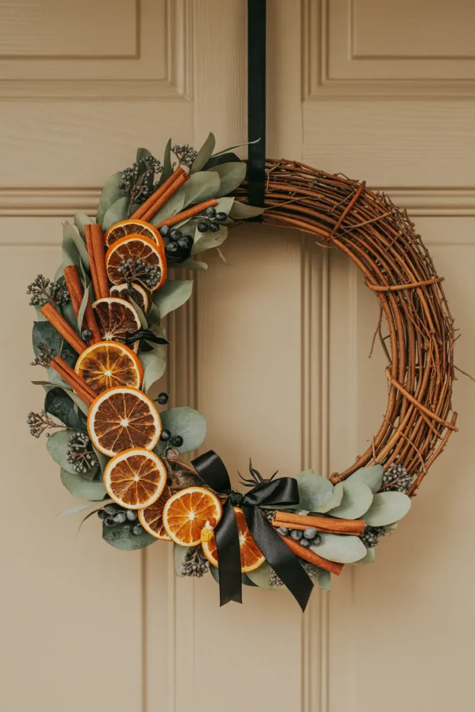 Dried Orange Halloween Wreath
