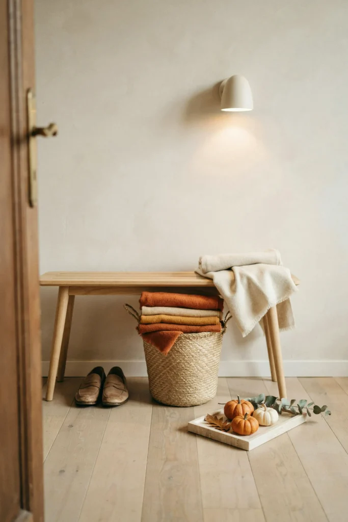 21 Fall Decorating Ideas for Small Homes That Wow Now 12 Entryway Basket Storage