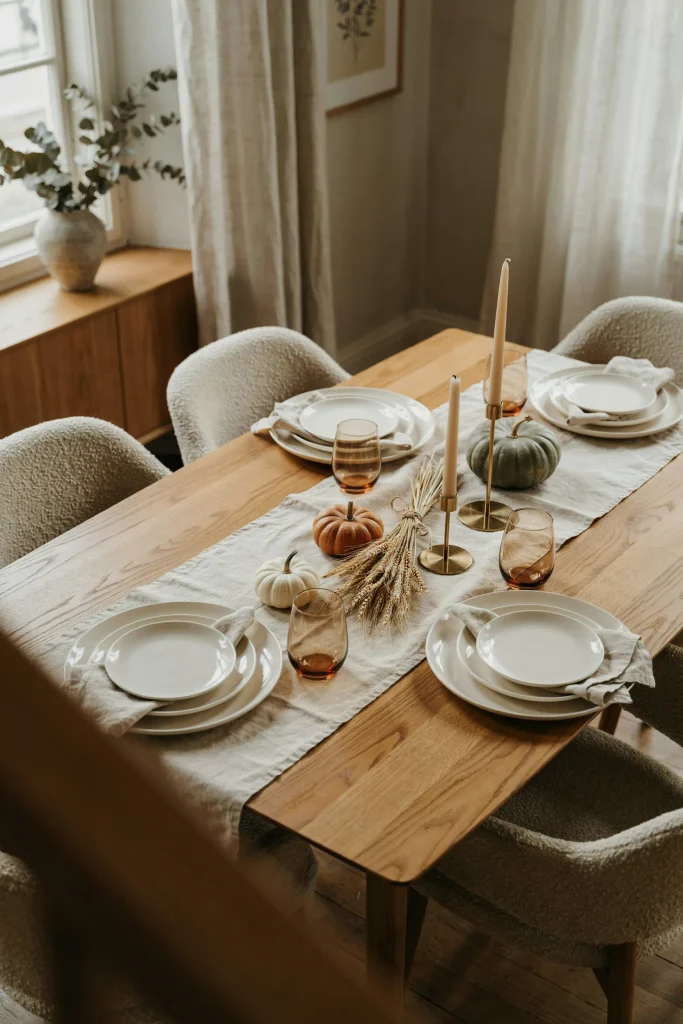 20 Budget-Friendly Fall Decorations for a Luxe Look 9 Linen Table Runner