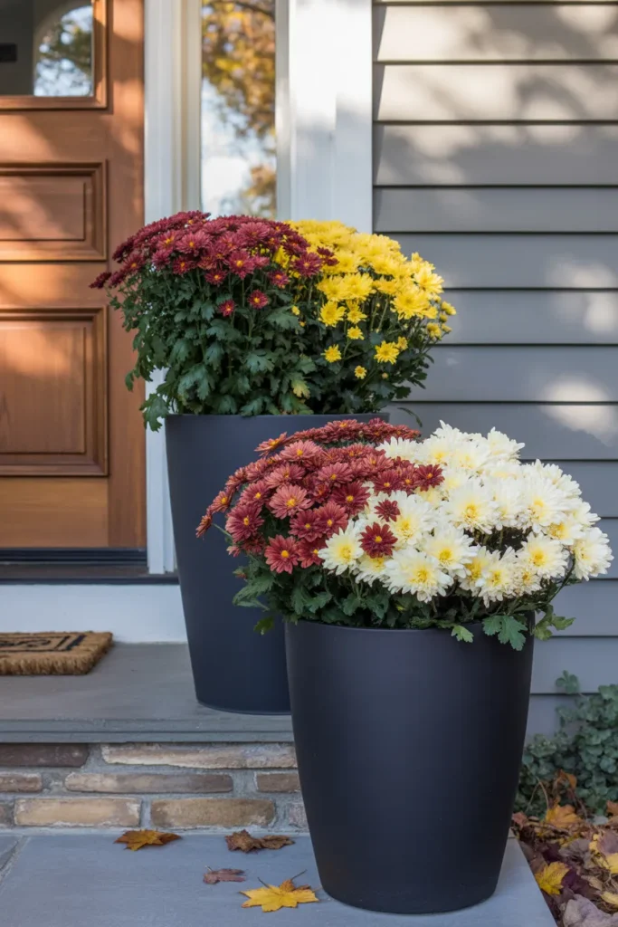 Mum-Filled Planters