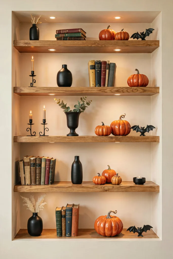 Orange And Black Shelves