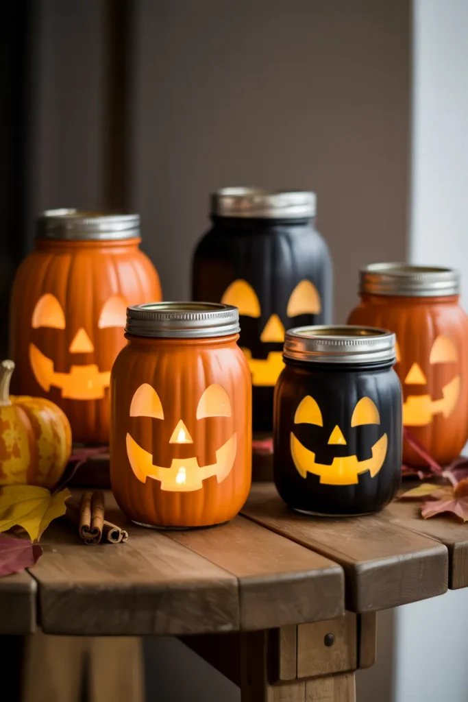 Pumpkin Mason Jar Lanterns